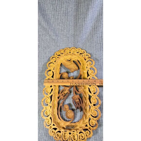 Vintage 1970s Faux Wicker Wall Hanging - Picture 9 of 9